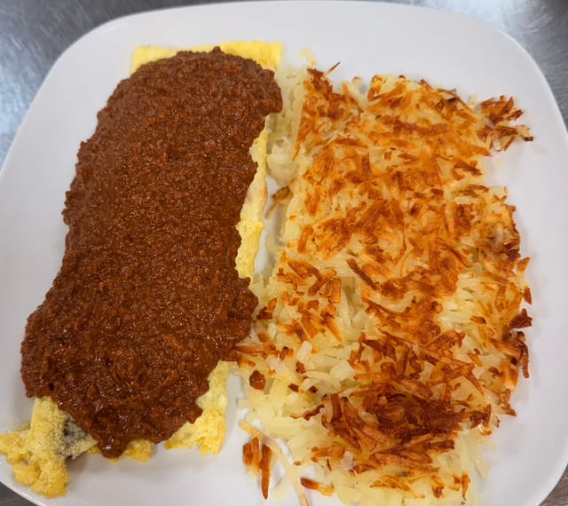 Mexican Chili & Cheese Omelette.