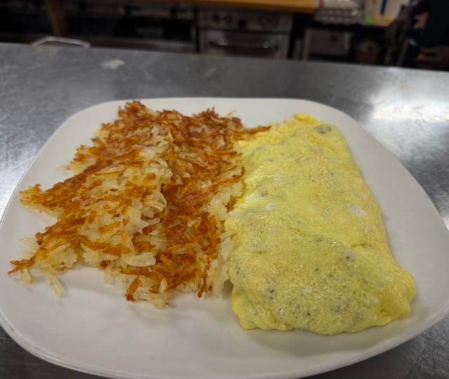 Broccoli & Cheddar Cheese Omelette.