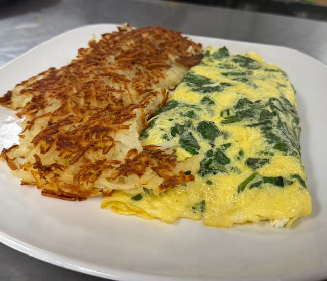 Spinach & Feta Cheese Omelette.